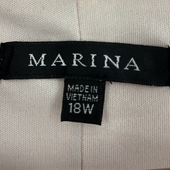 Marina Blouson Sleeve Metallic Dress in Champagne Women’s Size 18W - Picture 7 of 14